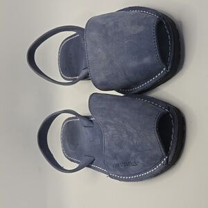 Avarca Pop Flat Sandals Blue Leather Menorquina Menorcan Shoes  Sz 6.5